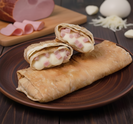 Лаваш з шинкою та сиром
